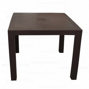 BİMAŞ CAMSIZ KAHVE RATTAN MASA 90x90cm