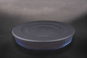 BORART YUVARLAK KAPAKLI KÜÇÜK OPTİK DESENLİ TEPSİ