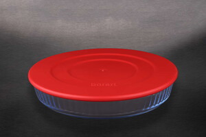  BORART YUVARLAK KAPAKLI KÜÇÜK OPTİK DESENLİ TEPSİ