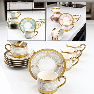 KOSOVA RENKLİ 6'LI KAHVE FİNCAN TAKIMI