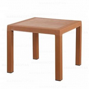 BİMAŞ CAMSIZ TEAK RATTAN MASA 90x90cm