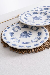  RUBİ PORSELEN FLOWERS BLUE 6'LI SERVİS TABAĞI