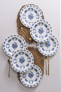 RUBİ PORSELEN FLOWERS BLUE 6'LI SERVİS TABAĞI