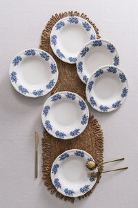 RUBİ PORSELEN FLOWERS BLUE 6'LI YEMEK TABAĞI