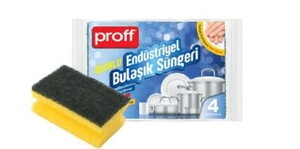  PROFF 4'LÜ OLUKLU ENDÜSTRİYEL BULAŞIK SÜNGERİ