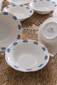 RUBİ PORSELEN FLOWERS BLUE 6'LI ÇORBA TABAĞI