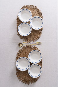  RUBİ PORSELEN FLOWERS BLUE 6'LI ÇORBA TABAĞI