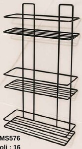 PARMEVA 3 KATLI DÜZ ŞAMPUANLIK SİYAH