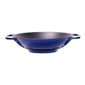 SÜREL DÖKÜM YUVARLAK WOK TAVA PARLAK KOYU MAVİ 35cm