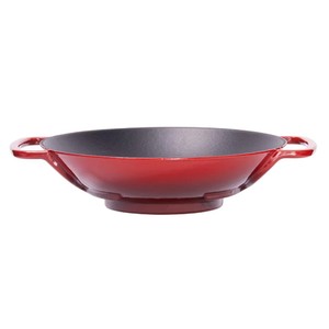  SÜREL DÖKÜM YUVARLAK WOK TAVA DEGRADE KIRMIZI 35cm