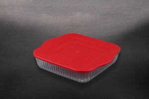  BORART TEKLİ KAPAKLI KÜÇÜK OPTİK DESENLİ KARE TEPSİ