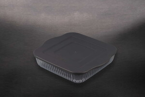 BORART TEKLİ KAPAKLI KÜÇÜK OPTİK DESENLİ KARE TEPSİ