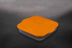  BORART TEKLİ KAPAKLI KÜÇÜK OPTİK DESENLİ KARE TEPSİ