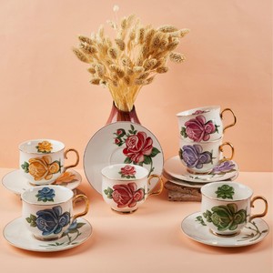 PEROTTİ VICTORIA PORSELEN 6\'LI ÇAY TAKIMI