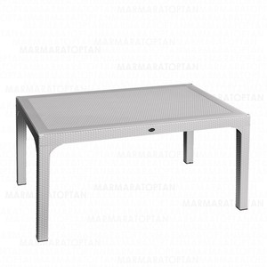 MEVSİM RATTAN CAMLI MASA ANTRASİT 90x150cm