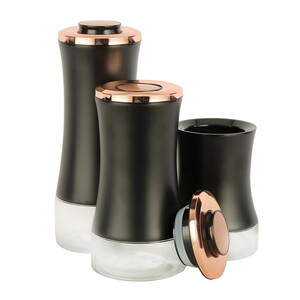 EVDEMA VİTALE SİYAH 3'LÜ KAVANOZ SAKLAMA SETİ