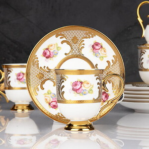 KOSOVA FAYE 6'LI AYAKLI FİNCAN TAKIMI 90cc