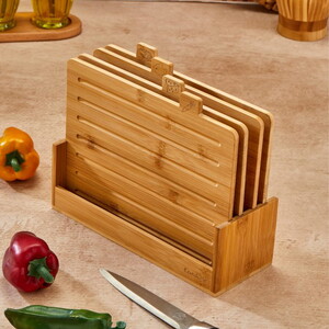  COOKER BAMBU 4'LÜ STANDLI KESME TAHTASI