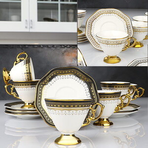 KOSOVA CLİFF 6'LI AYAKLI ÇİFT RENK FİNCAN TAKIMI 90cc