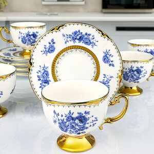 KOSOVA BLUE ROSE 6'LI AYAKLI FİNCAN TAKIMI 90cc