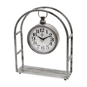  GALAXY ELIPS GRİ SİYAH/SİYAH MASA SAATİ 28,5X38cm