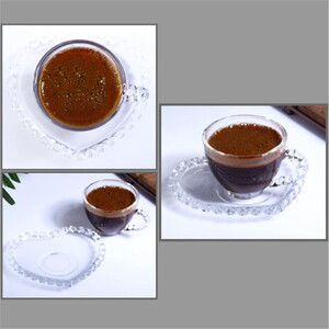 KOSOVA CAM TEKLİ KALP KAHVE FİNCANI