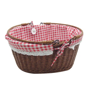 KRD HOME OVAL KAPAKLI HASIR PİKNİK SEPETİ
