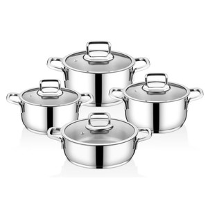BRİLLANT AQUARİUS ÇELİK TENCERE SETİ 8 PARÇA METAL KULP
