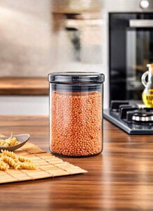 COOKER YUVARLAK BOROSİLİKAT CAM KAVANOZ 1 LT