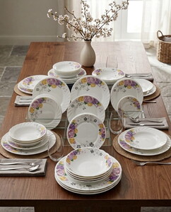 HİLLAND GÜLÇİÇEK OPAL ÇİÇEKLİ 24 PARÇA YEMEK TAKIMI