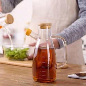 ÖZEL HOME BAMBU KAPAKLI CAM YAĞDANLIK 900ml