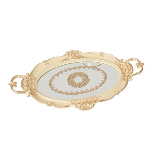 SEMBOL ELYASA TEPSİ KREM ALTIN 52x32cm