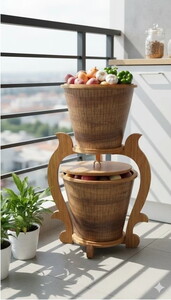 ARBOR EV AHŞAP STANDLI PATATES SOĞAN KOVASI