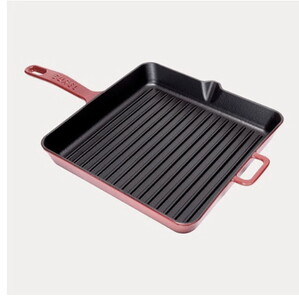 SÜREL DÖKÜM KARE IZGARA TAVA SATEN BORDO 30cm