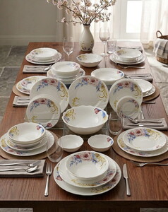 HİLLAND AÇELYA OPAL ÇİÇEKLİ 24 PARÇA YEMEK TAKIMI