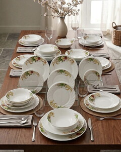 HİLLAND BUKET OPAL ÇİÇEKLİ 24 PARÇA YEMEK TAKIMI