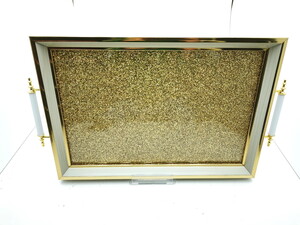 AVRORA SİYAH SİMLİ ALTIN RENK TEPSİ