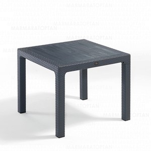  NOVUSSİ CLASSİ ANTRASİT RATTAN MASA CAMSIZ 90x90cm