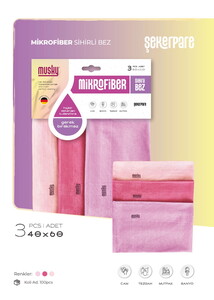 MUSKY MİKROFİBER 3'LÜ ŞEKERPARE SİHİRLİ BEZ