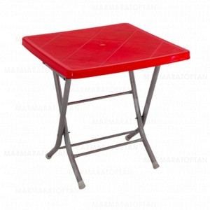  SAĞLAM MANDELLA PLASTİK METAL KIRMIZI KATLANIR AYAKLI MASA 80cmx80cm