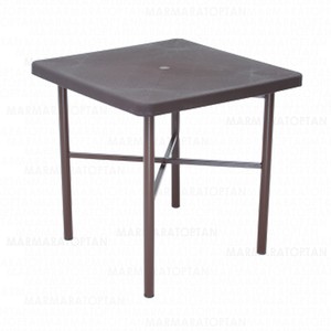 SAĞLAM MANDELLA ZEUGMA KAHVE METAL AYAKLI RATTAN MASA 80x80cm