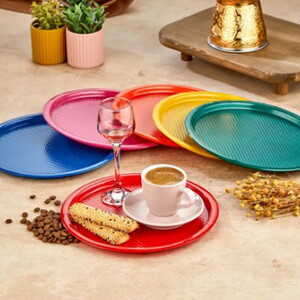 GM PLAST 6\'LI KRİSTAL RENKLİ TEPSİ