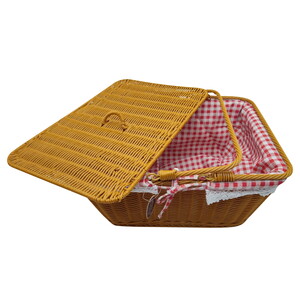  KRD HOME DİKDÖRTGEN KAPAKLI HASIR PİKNİK SEPETİ