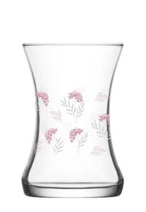 LAV LOVELY PEMBE ÇİÇEKLİ 6'LI ÇAY BARDAĞI 175cc