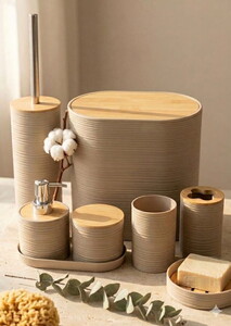 COOKER 8 PARÇA BANYO SETİ KAHVE