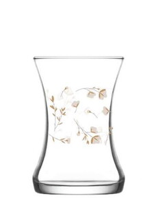 LAV  LIFE BEYAZ ÇİÇEKLİ 6'LI ÇAY BARDAĞI 175cc