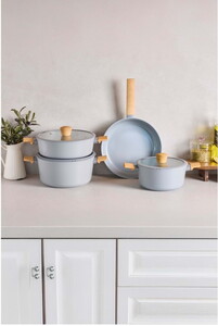 PEROTTİ DANİSH COOK GRİ İNDÜKSİYON TABANLI 7 PARÇA TENCERE SETİ